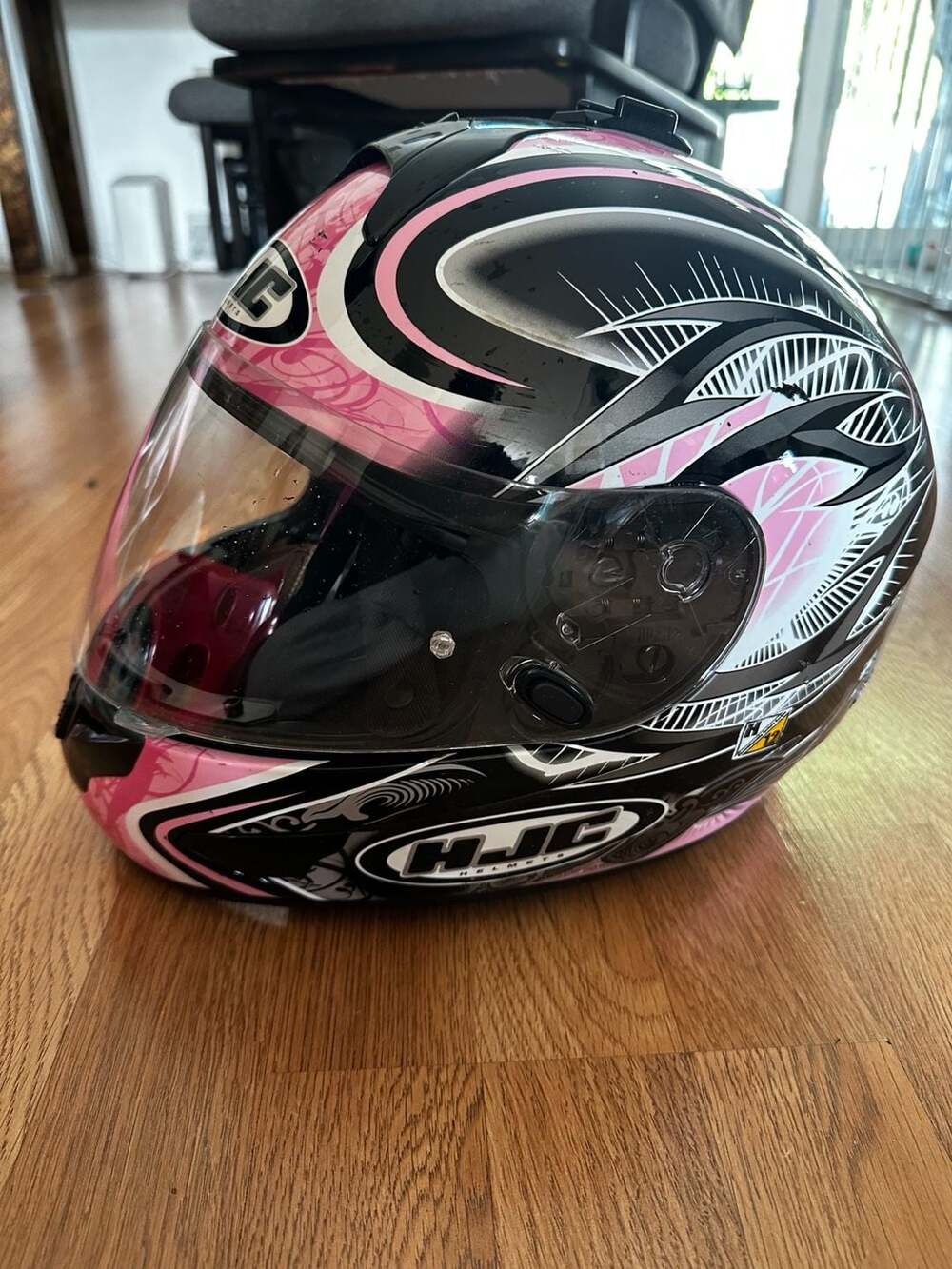 HJC CL-16 Hellion Pink & Black Full Face Motorcycle Helmet Size Large